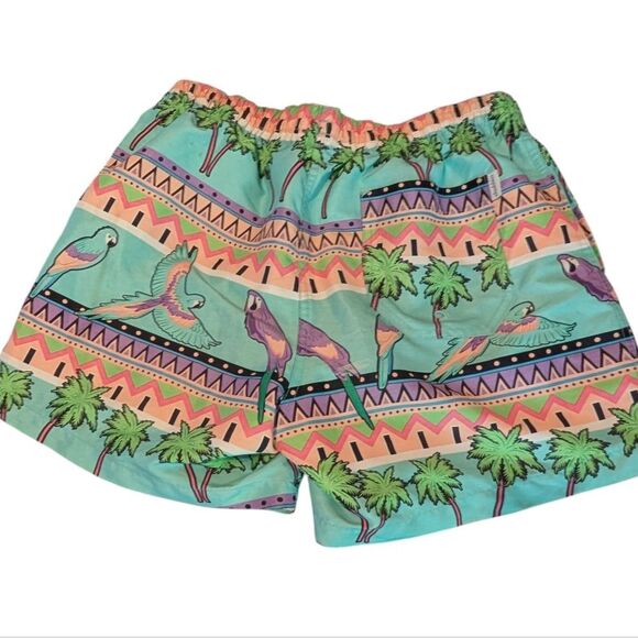 Chubbies Mens Swim Trunks Size Medium Parrot Palm Mesh Lined Shorts Colorful - Picture 3 of 6